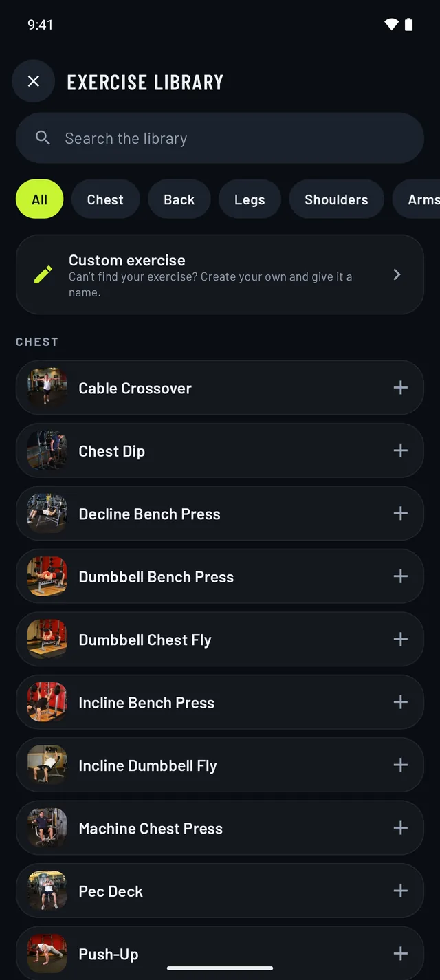 Pick your exercises