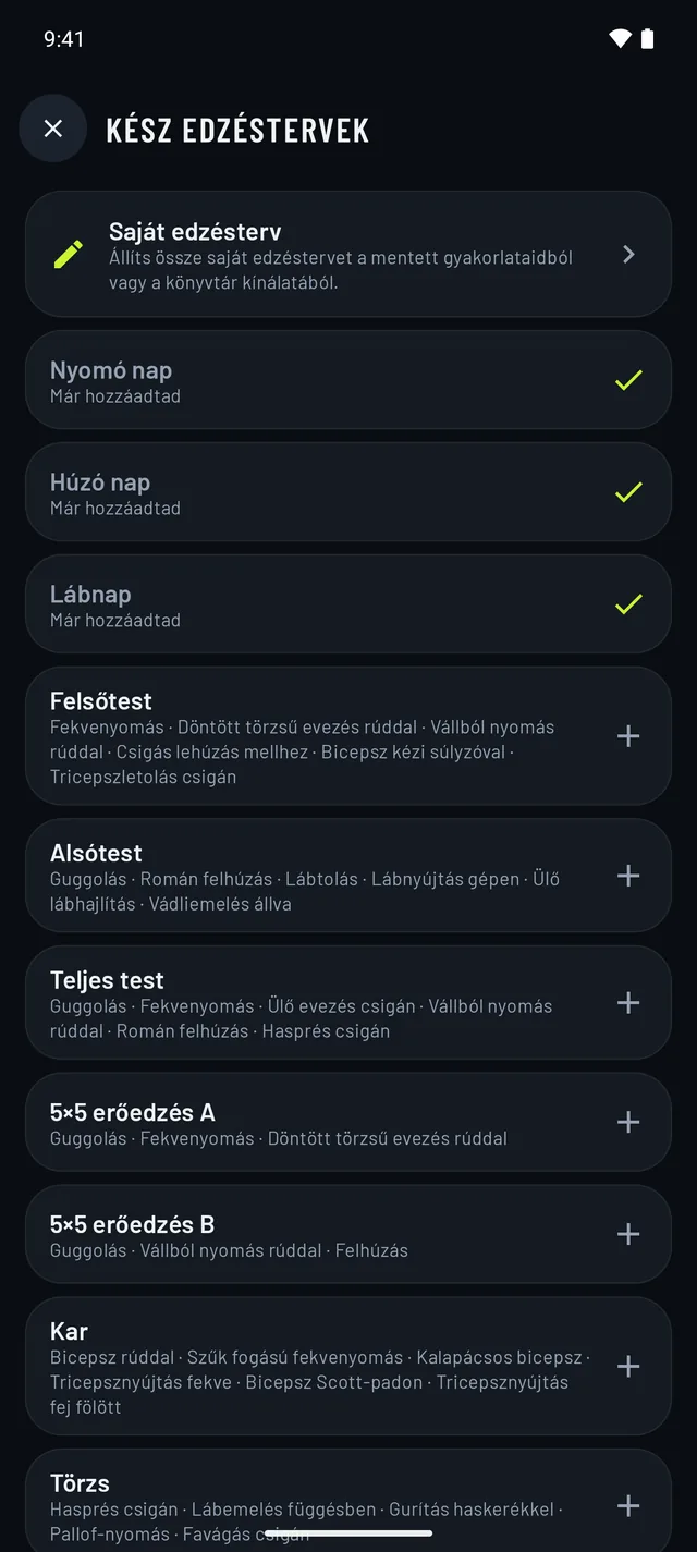 Állítsd össze az edzésed